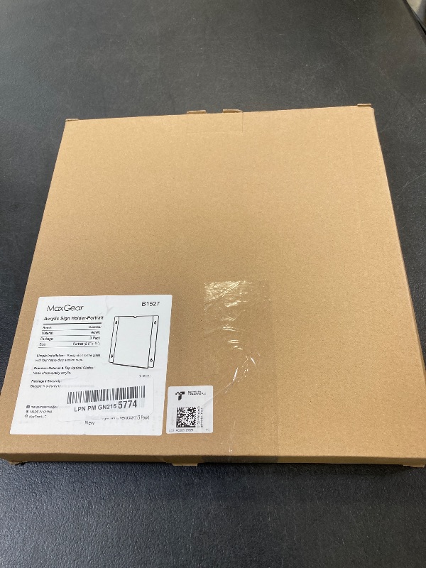 View 2 of MaxGear Acrylic Sign Holder 8.5 x 11 with Suction Cup and Screws, 3 Pack