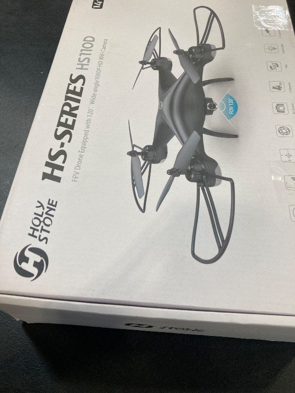 Photo 1 of Holy Stone HS110D FPV RC Drone With 1080P HD Camera Live Video 120 Wide Angle WiFi Quadcopter With Gravity Sensor, Voice Control, Gesture Control, Altitude Hold, Headless Mode, 3D Flip RTF 2 Batteries