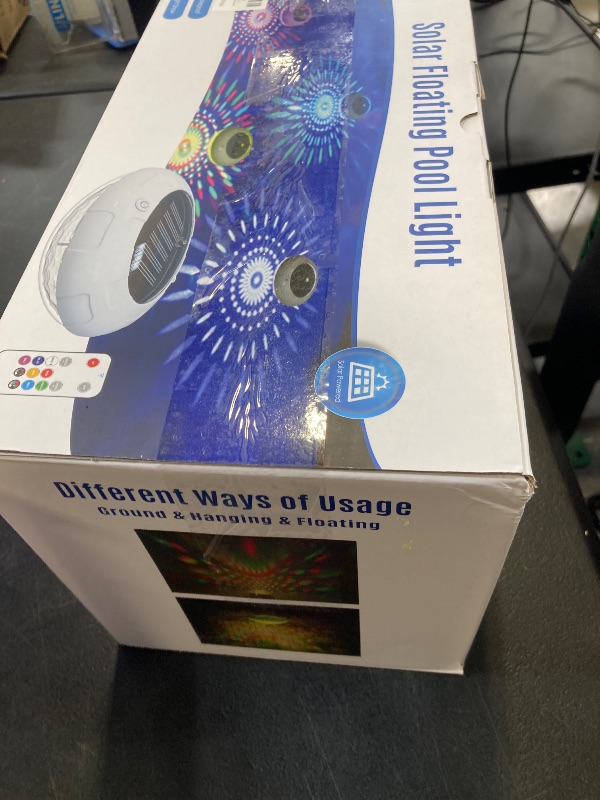Photo 1 of LENONE Floating Pool Lights w/Remote, 6.5 Inch RGB Color Changing Solar Pool Lights that Float with 9 Dynamic Lighting, IP68 Waterproof Hangable Solar Floating Light for Pool Garden Weeding Decor(4)