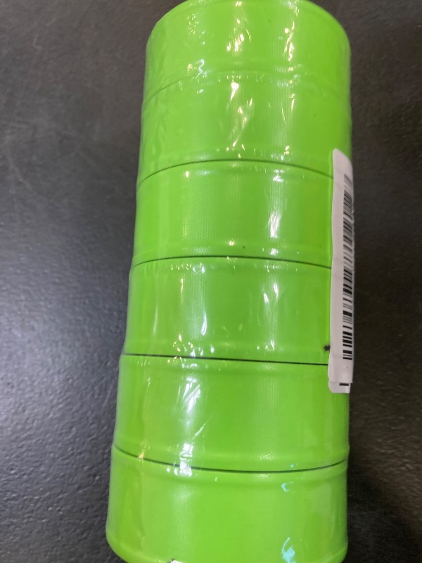 Photo 1 of TABANDTAB 6 Pack Green Flagging Tape, Non-Adhesive Plastic Ribbon Neon Color,1inch*600ft, Survey Tape for Tree Marking, Hunting, Boundaries and Hazardous Areas,Trail Marking