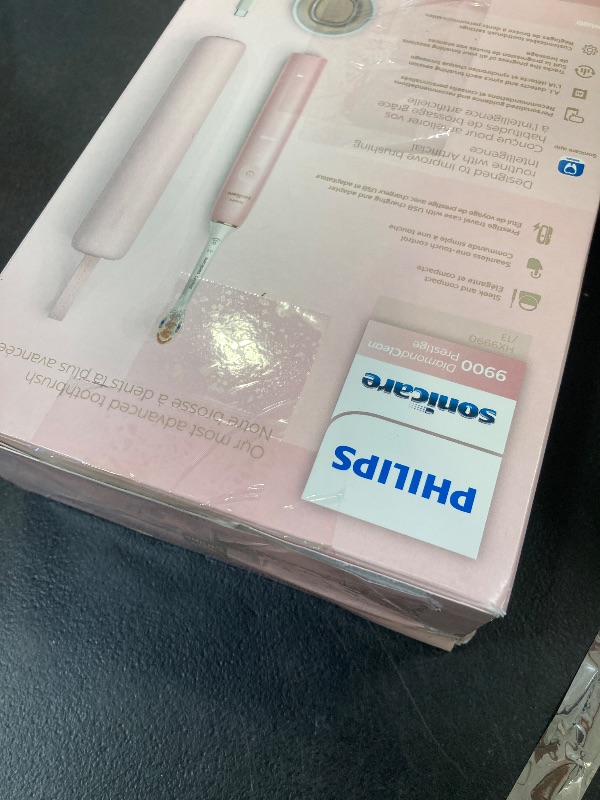 Photo 1 of Philips Sonicare DiamondClean 9900 Prestige Electric Toothbrush - with SenseIQ Technology and Advanced AI App, 5 Brushing Modes, 3 Intensity Levels, Charging Travel Case, Pink, Model HX9990/13