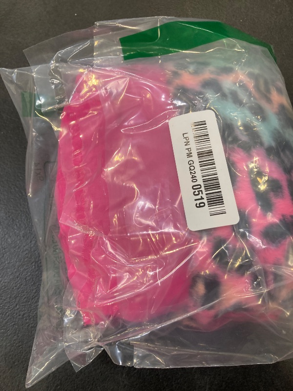Photo 1 of EHSUYAB 2000S Sexy 2 Piece Leopard Club Outfits, Ruched Tube Strapless Crop Top, Low Rise Booty Shorts Casual Going Out Rave Hot Pink-Multicoloured Cheetah Small