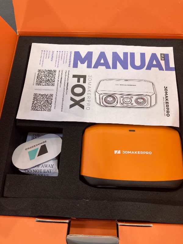 Photo 1 of 3DMakerpro Fox Entry-Level Medium-Format 3D Scanners for 3D Printing, Handheld 3D Scanner with Markerless AI Visual Tracking, 10FPS Fast Scan, 0.07mm Accuracy for 3D Printer