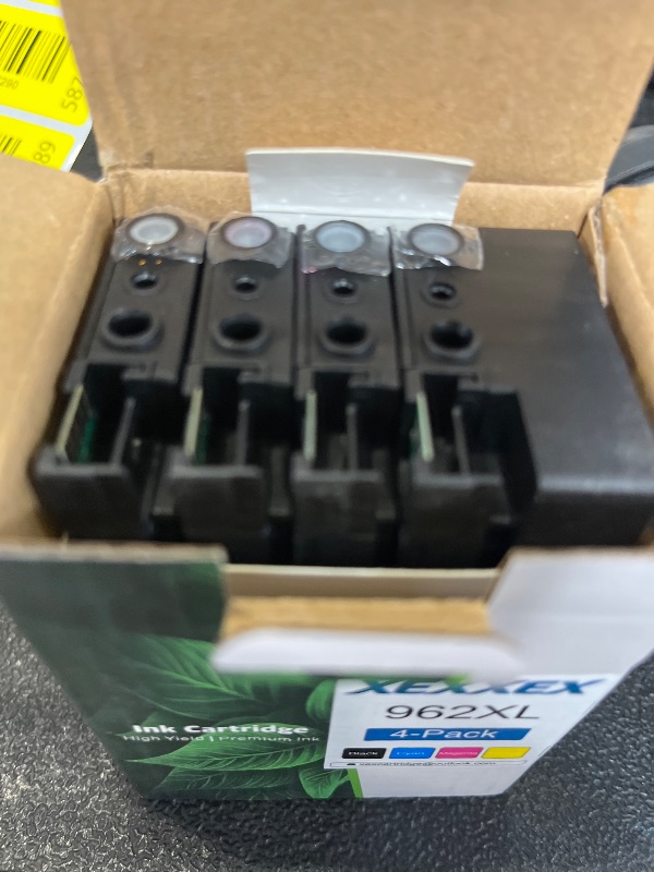 Photo 1 of 962XL Ink Cartridges Replacement for HP 962 XL Combo Pack Work with 9012e 9010e 9012 9020e 9019 9015e 9010 9015 9025e 9020 9018e 9018 9025 Printers with V24.2.1 Chip 4 Packs-Cyan Magenta Yellow Black