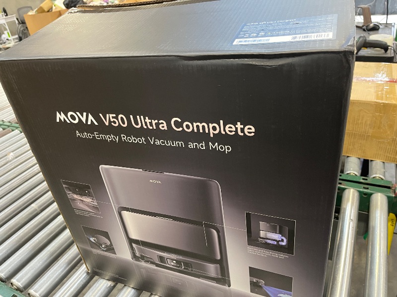 Photo 1 of MOVA V50 Ultra Complete Robot Vacuum and Mop, 24,000Pa Suction, Zero Tangling Duobrush, 2.28in Obstacle Overcoming, FlexiRise Navigation, 176°F Hot Water Mop Self-Cleaning & Fast Hot Air Drying, Black