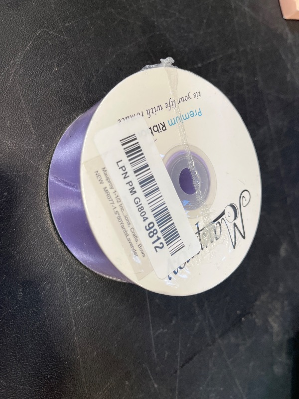 Photo 1 of Mauproy Lavender Purple Satin Ribbon, 1-1/2 Inch, 50 Yards