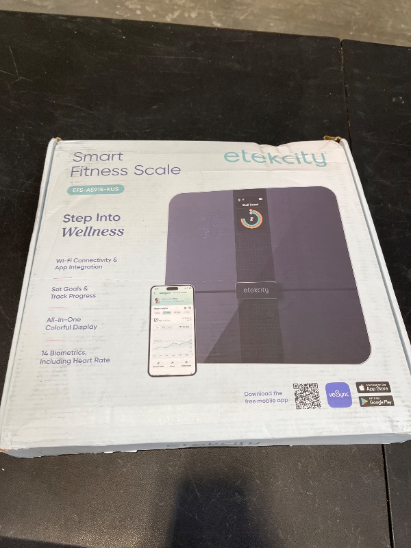 Photo 1 of Etekcity FSA&HSA Eligible Smart Scale for Body Weight Fat, Digital Weighing Machine for Accurate BMI Muscle Mass Composition, Apple Health Compatible Fitness Equipment,TFT,?Tempered Glass,Black