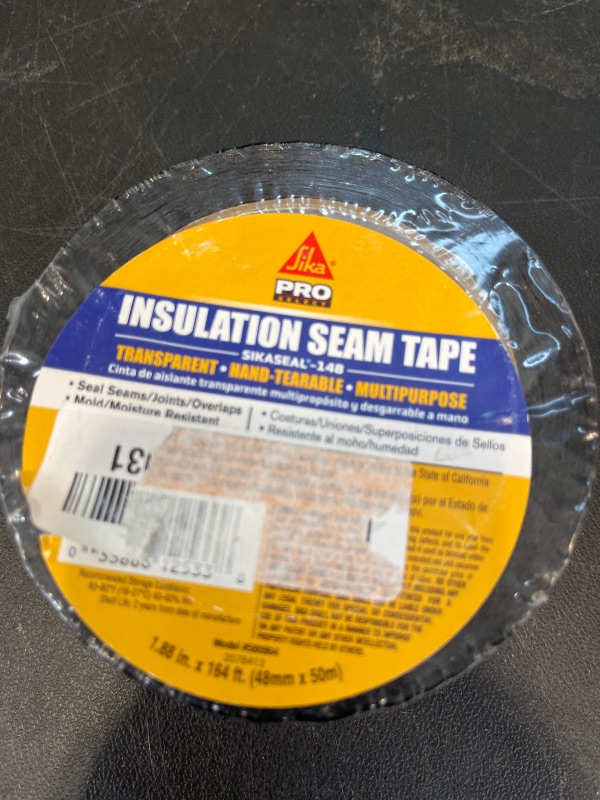 Photo 1 of SIKA SikaSeal-148 Insulation Seam Tape - Clear, Multipurpose, Hand-Tearable Acrylic Adhesive - Indoor/Outdoor Use, UV Resistant, Moisture & Mold Resistant, 2-in x 164 ft