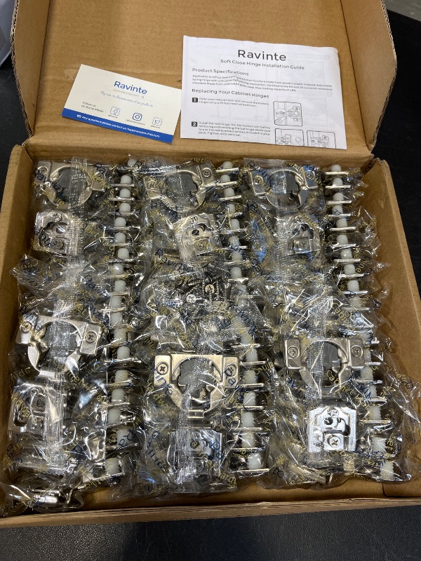 Photo 1 of Ravinte Soft Close Cabinet Hinges, 3/4 Inch Overlay, 60 Pack
