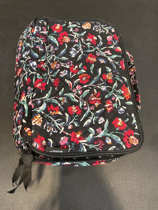 View 4 of Vera Bradley Cotton Ultimate Travel Makeup Organizer Case, Perennials Noir
