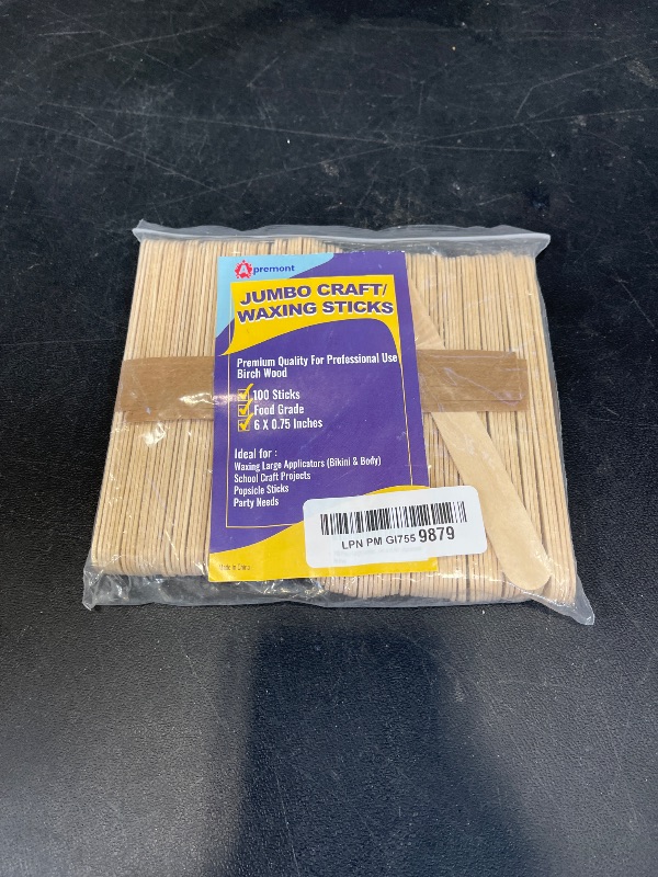 Photo 1 of APREMONT 100 Piece 6 Inch Jumbo Wooden Craft Sticks