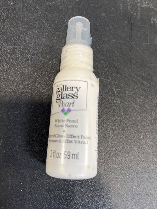 Photo 1 of Gallery Glass White Pearl Stained Glass Paint, 2 fl oz