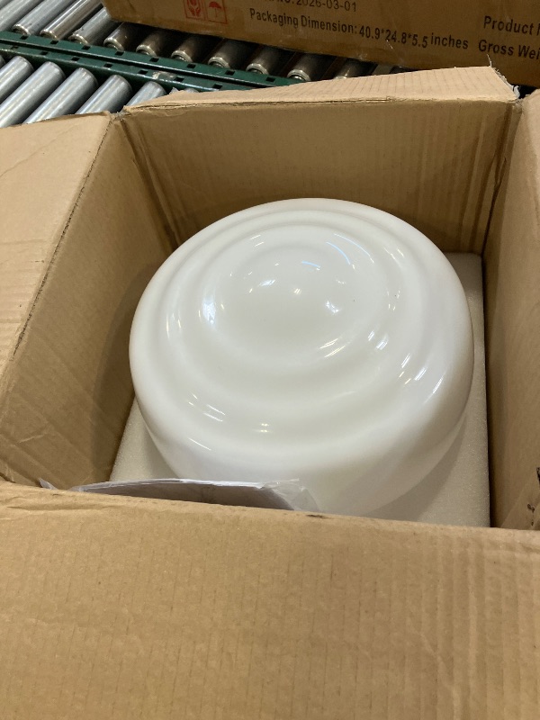 Photo 1 of Milk Glass Pendant Light, Modern Schoolhouse Light Fixture, Handblown Kitchen Lsland Glass Pendant Lights , 12" Milk Glass Chandelier, for Hallway, Bedroom, Dining Room, Foyer, E26 Bulb Included