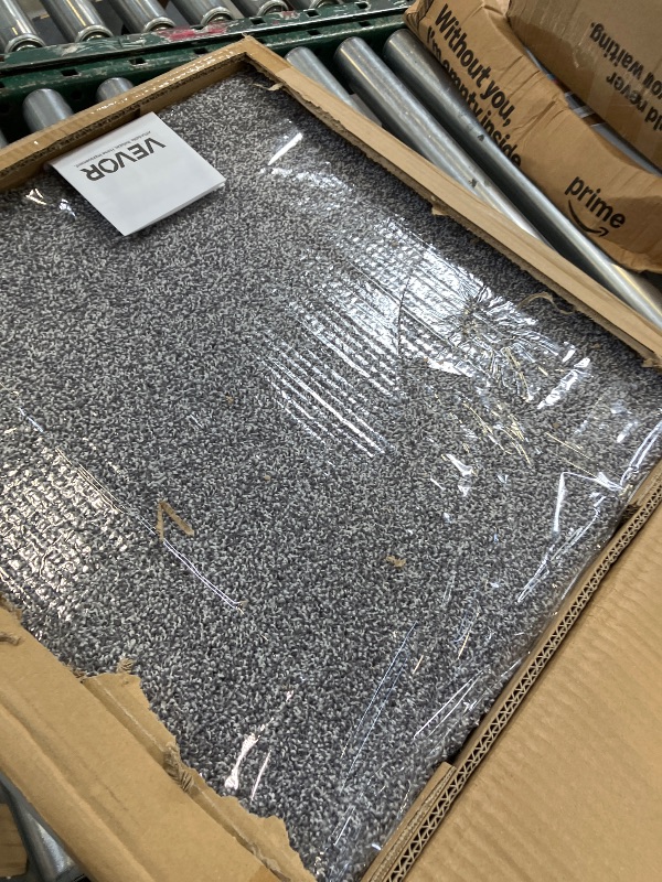 Photo 1 of VEVOR Carpet Tiles 18x18 inch, 10 Pack Carpet Square Rug Detachable & Damage-Free, Self Adhesive Home Floor Soft Plush Padded for 22.5sq.ft Coverage, Easy DIY for Living Room & Bedroom, Gray