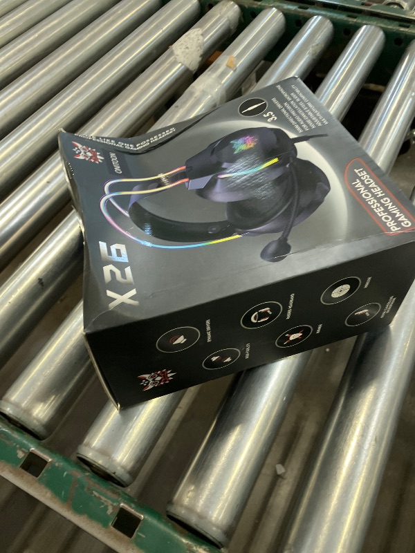 View 2 of ONITOON Gaming Headset with Microphone, Cat Ear Headphones for PC Laptop PS4 PS5 Xbox Switch, Rainbow RGB Lighting & Virtual Surround Sound, 3.5mm Wired Over Ear Headphones, Ergonomic