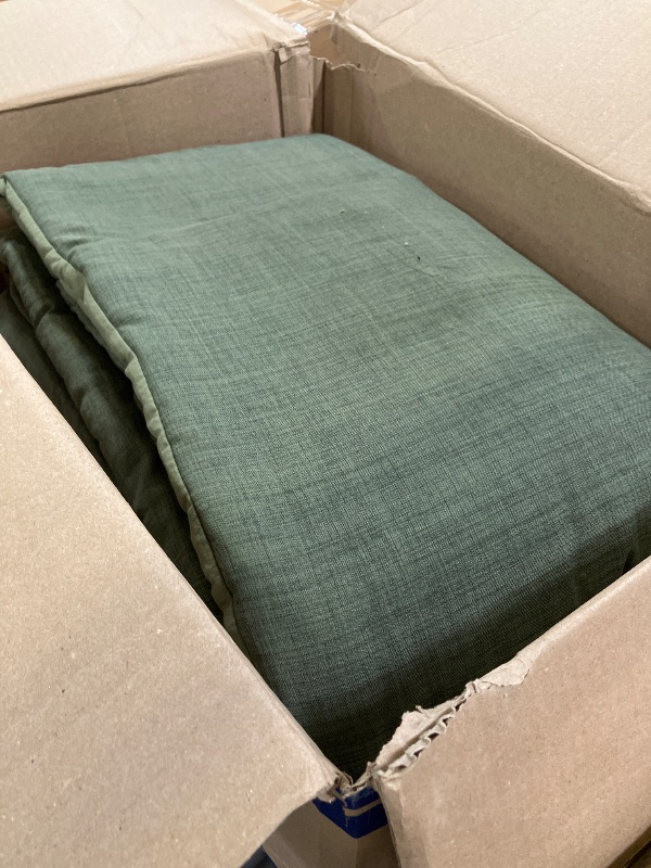Photo 1 of Geniospin Oversized King Comforter Set - 7 Pieces Comforter Oversized King, Soft Solid Bedding Set for All Season, Textured Bed in a Bag with Sheets, Pillowcases & Shams (Dark Green, 120''x98'')