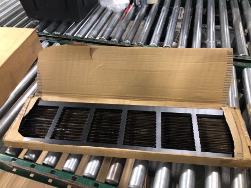View 2 of Lewtemi Baseboard Return Air Grille 30" x 6", Black Steel HVAC Vent