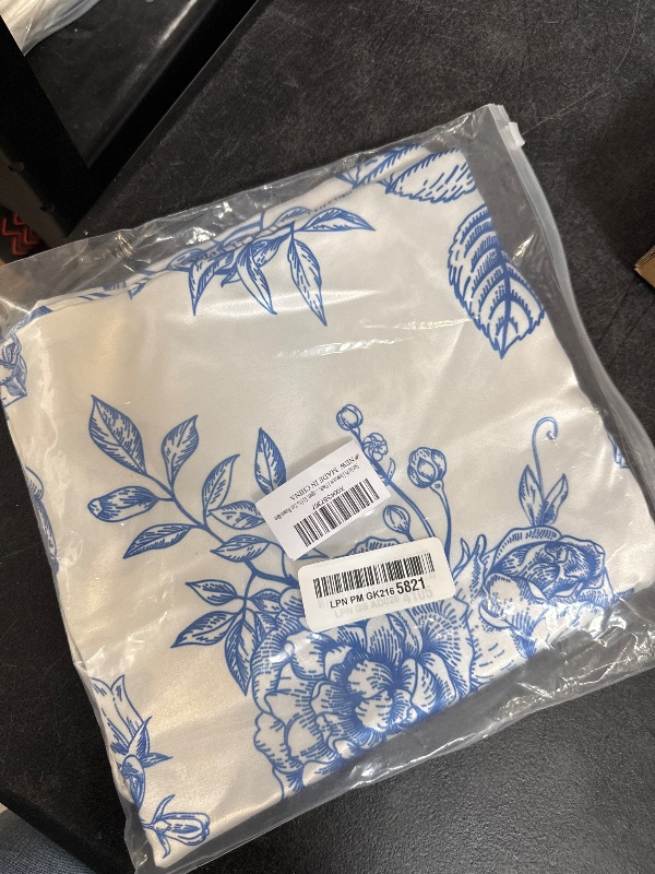 Photo 1 of Satin Pillowcase 1 Pack-Blue Flowers Peonies Roses Silky Pillow Cover for Hair and Skin,Standard Size 20x26 Inch Soft Cooling Printed Pillow Cases with Hidden Zipper,Gifts for Women Men
