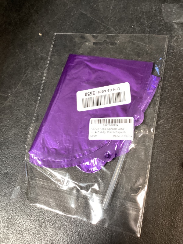 Photo 1 of 16 inch Purple Alphabet Letter and Number Balloons Set Package, Aluminum Hanging Foil Film Banner Mylar Balloon for Birthday Party Decoration Custom Word (A-Z, 0-9) (16 Inch Purple 8)