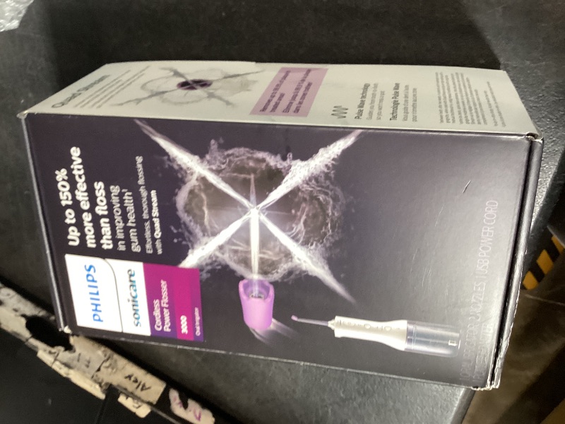 View 2 of ? ONLY PARTS ?Philips Sonicare Cordless Power Flosser 3000 - Water Flosser with Innovative Quad Stream Technology, Oral Irrigator with 2 Flossing Modes and 3 Pressure Levels, IPX7 Waterproof, White, HX3826/21