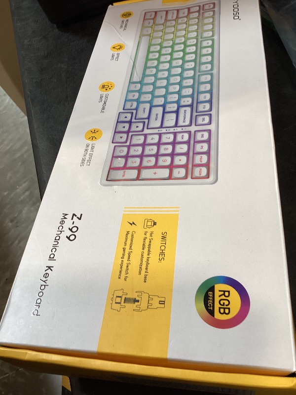 Photo 1 of HUO JI E-Yooso Creamy Mechanical Keyboard Wired, Hot Swappable, Pre-lubed Linear Switches, Gasket Structure with Sound Dampening Foam, RGB Backlit, 99 Keys Custom Gaming Keyboard for PC/Mac,White