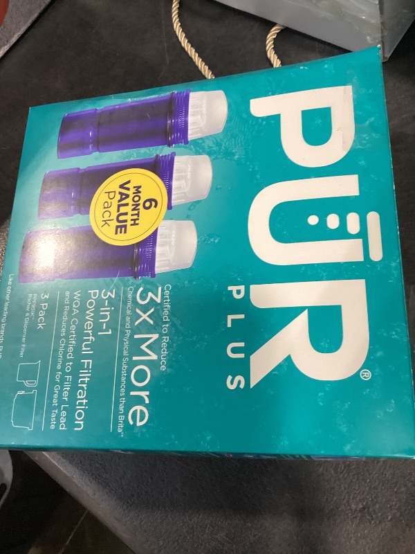 Photo 1 of PUR Plus Water Filter Replacement for Pitchers & Dispensers, 6-Month Supply, 3 Count, Blue (PPF951K3)