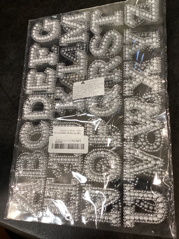 Photo 1 of Towfed 107 Pcs Pearl Rhinestone Self Adhesive Stickers 3 Sheets A-Z Glitter Letter Stickers and 1 Sheet 0-9 Number Stickers Bling Crystal Alphabet Sticker for DIY Crafts (White+White)