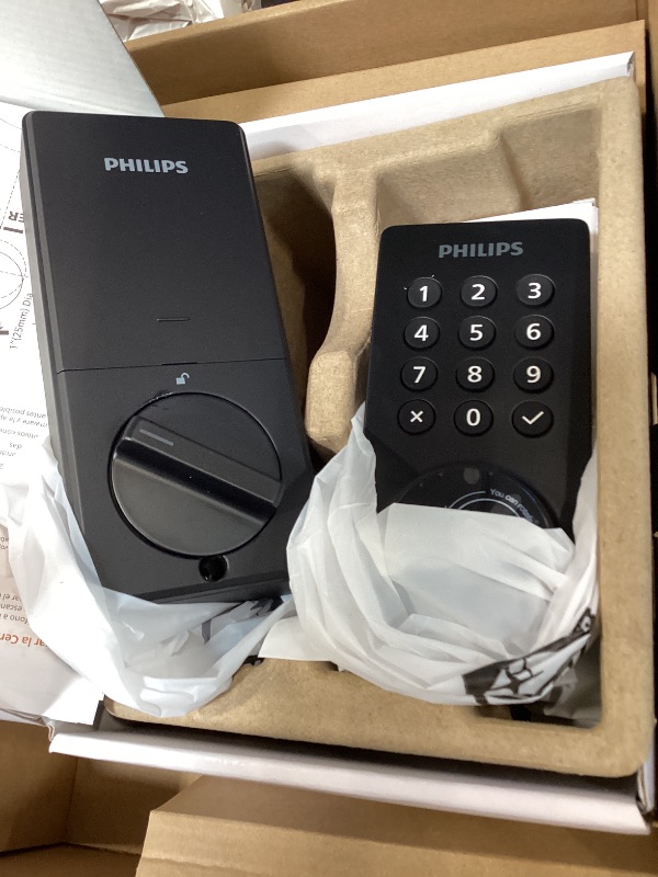 Photo 1 of Philips Wi-Fi Smart Door Lock with Handle Set, Keypad Deadbolt for Front Door, Fingerprint Keyless Entry Door Lock with App Remote Control, IP53 Waterproof, Auto Lock, Security Easy Installation