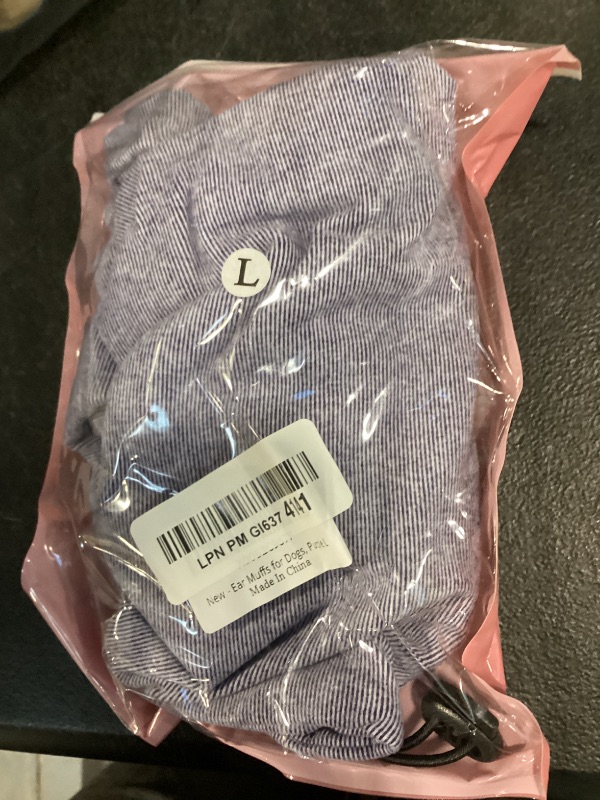 Photo 1 of Kodervo Quiet Ears for Dogs - Adjustable Ear Covers for Noise, No Shake Dog Head Wrap, Dog Calming Hood for Thunder, Lightning, Fireworks, Vet Visits, Polyester and Stretch Cotton Blend, Purple, Large