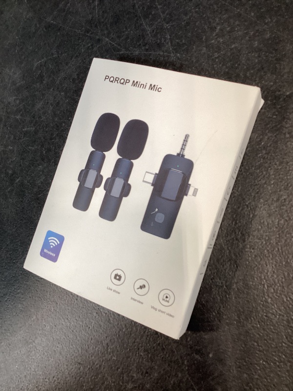 Photo 1 of PQRQP 3 in 1 Professional Wireless Lavalier Microphone for iPhone/Android/Camera, Wireless Microphones, Mini Microphone, Crystal Clear Sound Quality for Recording, Live Streaming, Clips-Elegant Black