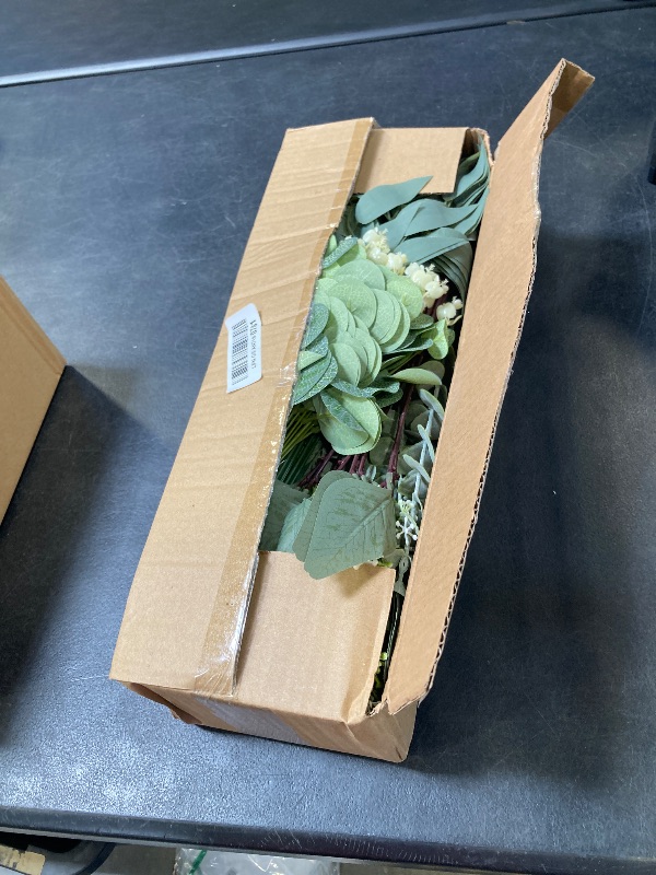 Photo 1 of lovemoon 130 Pcs Artificial Mixed Eucalyptus Stems Bulk, 5 Kinds of Faux Greenery Eucalyptus Leaves Bulk for Vase Wedding DIY Bouquets Floral Arrangement Home Decor (130, Green)