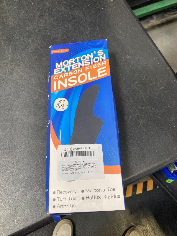 Photo 1 of Morton's Extension Orthotic Rigid Carbon Fiber Insole Insert for Men Women for Morton's Toe Turf Toe Hallux Rigidus Arthritis Limitus (1 Pair, 11.25” / 285mm - Men's 11 / Women's Size 12)
