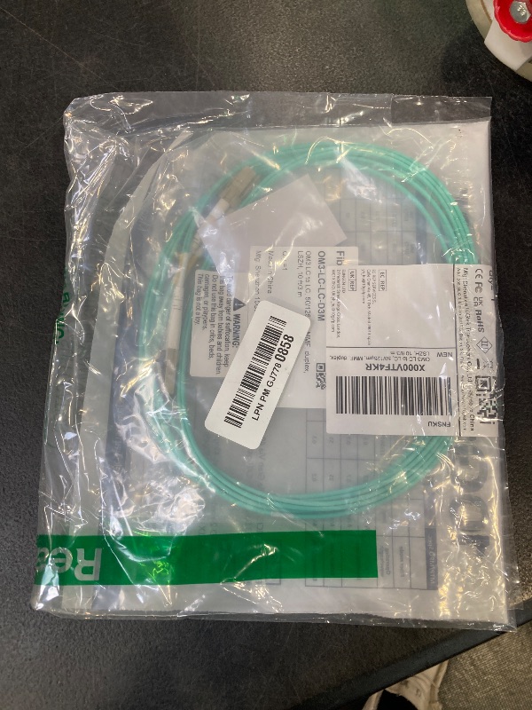 Photo 1 of 10Gtek Fiber Patch Cable - LC to LC OM3 10Gb/Gigabit Multi-Mode Jumper Duplex 50/125?m LSZH Fiber Optic Cord for SFP Transceiver, Aqua, 3-Meter(9.8ft)