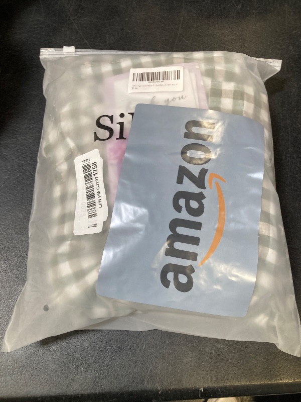 Photo 1 of Silnuo Sage Green/White Plaid Ruffled Queen Size Pillow Shams Set of 2