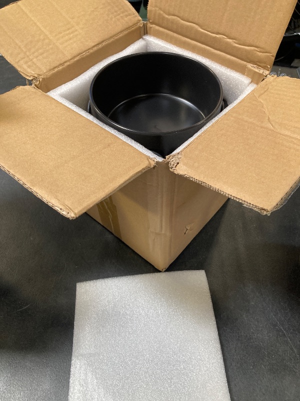 Photo 1 of Kitwinney Elevated Dog Bowls, Ceramic Raised Dog Bowl Set with Anti-Slip and Non-Tip Metal Stand, 2 Pack Pet Food and Water Feeding Bowls for Small and Medium Dogs (Black,3.6 Cups)