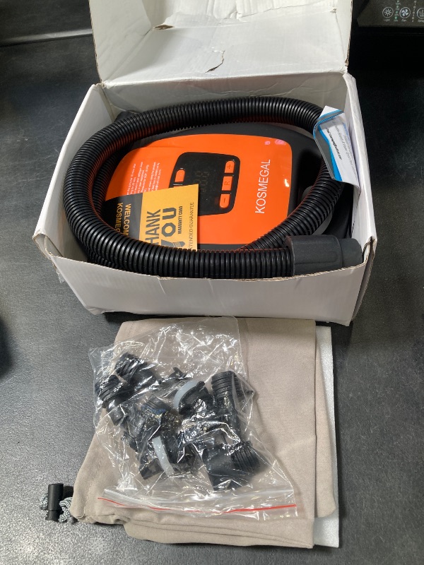 Photo 1 of Paddle Board Pump Electric Portable, KOSMEGAL SUP Pump for Paddleboard, Professional 20PSI Air Compressor with Auto-Off, Deflation Function and 12V DC Car Connector for Inflatables, Kayaks and Boats