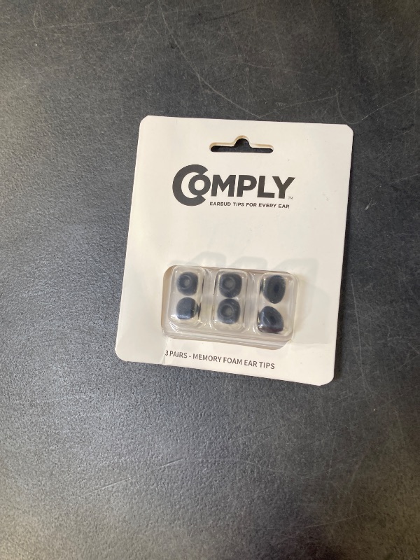 Photo 1 of Comply TW-180-B Memory Foam Replacement Ear Tips, Black (S/M/L) (3 Pairs)