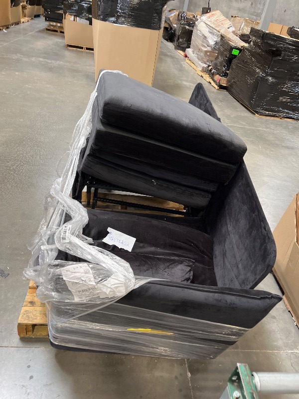 View 2 of Yafylly 82" Queen Full Size 3-in-1 Convertible Sleeper Sofa Bed, Velvet Loveseat Pull Out Couch with Pillows for Living Room, Bedroom, Apartment, Office, Black----PLEASE BRING TRUCK UPON PICK UP ITEM IS XL 