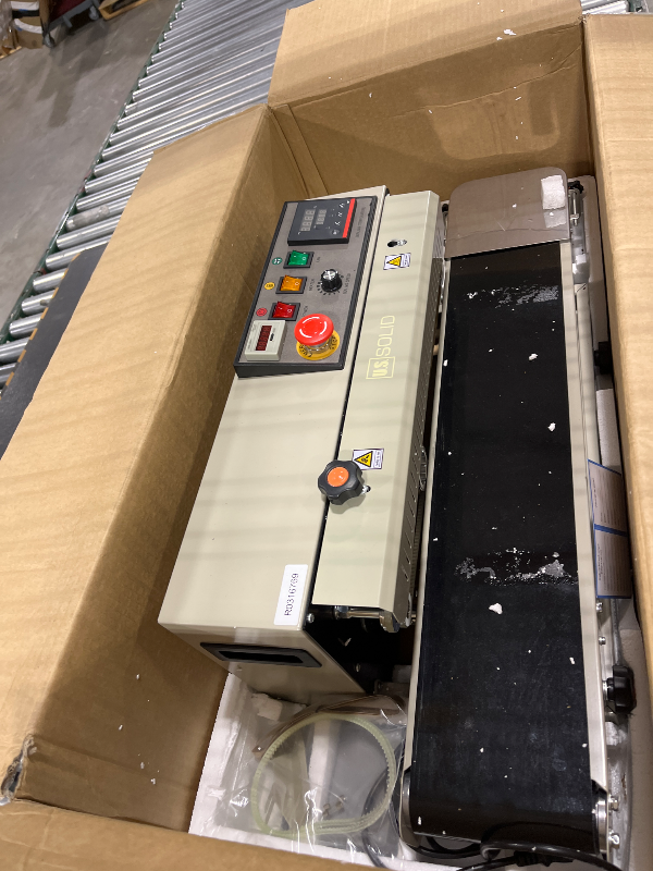 Photo 1 of U.S. Solid Continuous Bag Band Sealer Sealing Machine, Automatic Horizontal Band Sealer with Digital Temperature Control for 0.02-0.08mm PVC Bags Films Stamp Coding 110V/60HZ