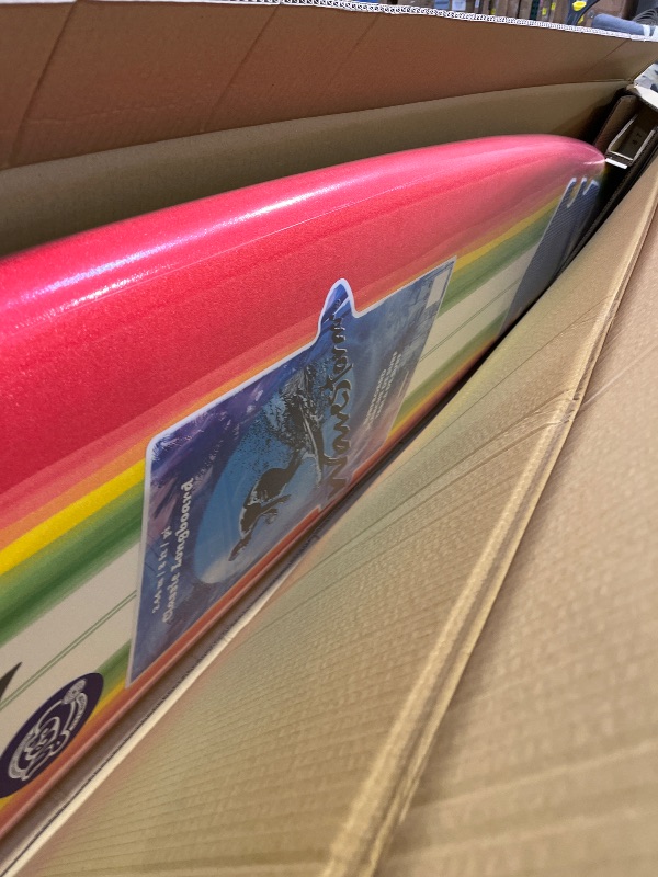 Photo 1 of Wavestorm 8ft Surfboard // Foam Wax Free Soft Top Longboard for Adults and Kids of All Levels of Surfing, Multicolor