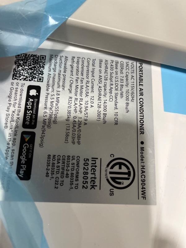 Photo 1 of GrowthWing 14,000 BTU Smart WiFi Portable Air Conditioner