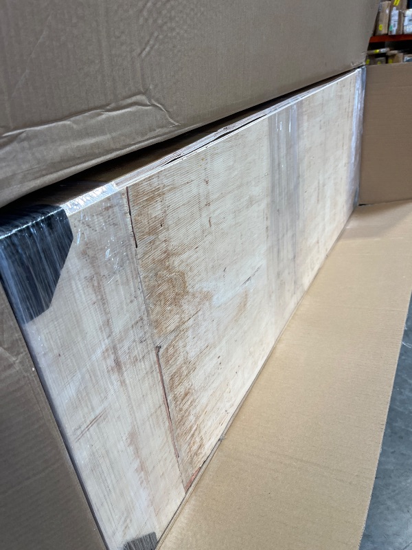 Photo 1 of Meridian Furniture 99074Travertine-T Faenza Collection Art Deco Wood Frame Console Table with Travertine Finish, 55.5" W x 16" D x 31.5" H, Travertine----factory sealed 