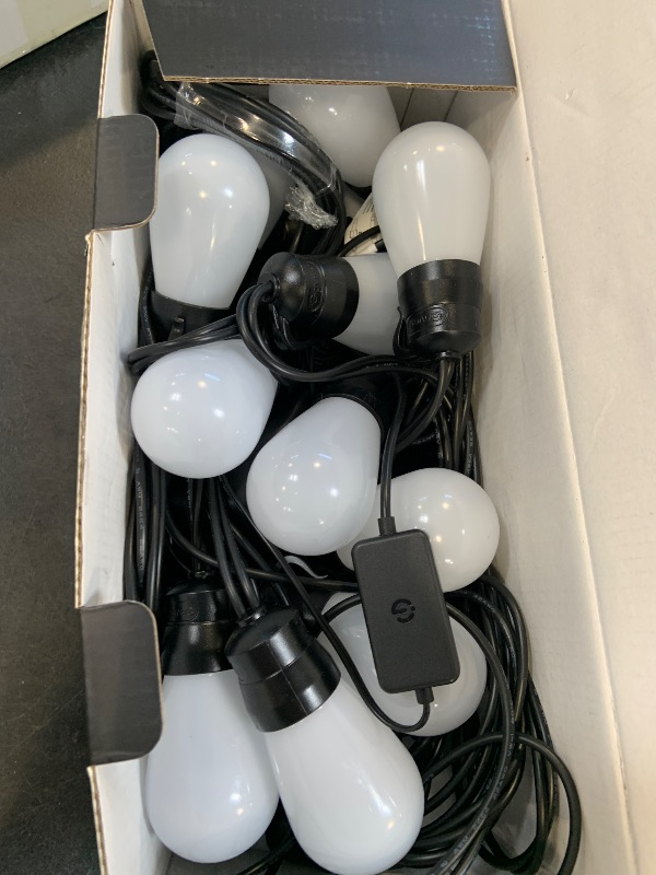 Photo 1 of Govee Smart Outdoor String Lights H7016, 96ft RGBIC Outdoor Lights with 30 Dimmable LED Bulbs, IP65 Waterproof, Color Changing Warm White Lights with 47 Scene Modes for Patio, Backyard, App Control