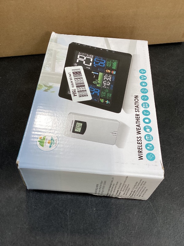 Photo 1 of Weather Station Wireless Indoor Outdoor, Digital Thermometer with Remote Sensor, HD Home Weather Stations with Temperature Humidity, Weather Forecast, Atomic Clock, Barometric Pressure