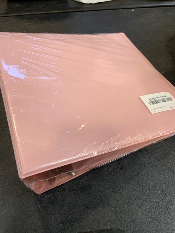 Photo 1 of SUNEE 3 Ring Binder - 3 Inch D Ring, Clear View PVC-Free (Fit 8.5x11 Inches) for School or Office, Pink, 1 Pack
