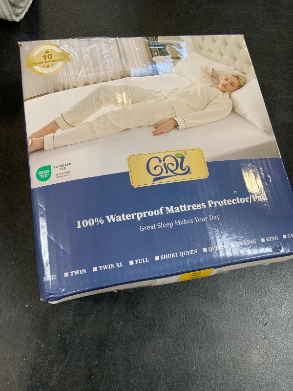 Photo 1 of GRT 2 Pack Twin Mattress Protector Waterproof, Breathable & Noiseless Waterproof Mattress Protector Fitted Deep Pocket from 5" to 19", Smooth Twin Mattress Cover Machine Washable