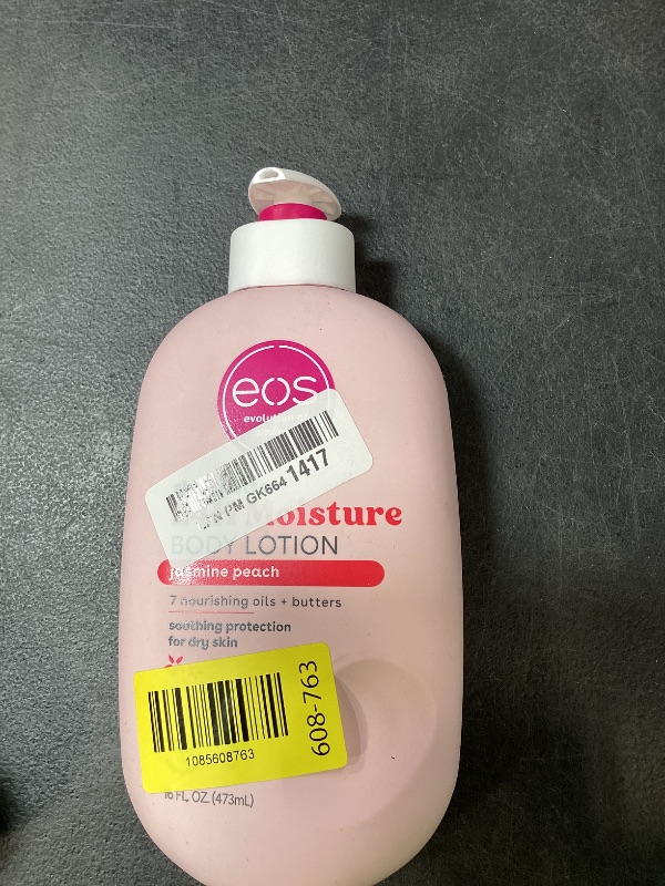 View 2 of eos Shea Better Body Lotion Jasmine Peach, 24-Hour Moisture Skin Care, Lightweight & Non-Greasy, Natural Shea, Vegan, 16 fl oz