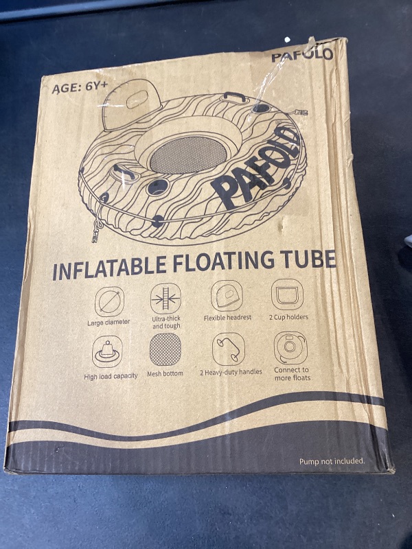 View 2 of River Tube for Adults, Tube for River Floating, Heavy Duty River Tube for Beach Lake Rafting, River Floats with Mesh Bottom, Puncture-Resistant, Breathable & Fun for Adults, CQ17PR-48''