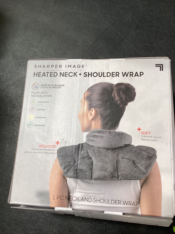Photo 1 of Sharper Image Heated Neck & Shoulder Wrap - Microwavable Warm & Cooling Plush Pad, Scented Aromatherapy (100% Natural Lavender & Herb Spa Blend), Pain Tension Headache Relief Therapy, Gift for Women