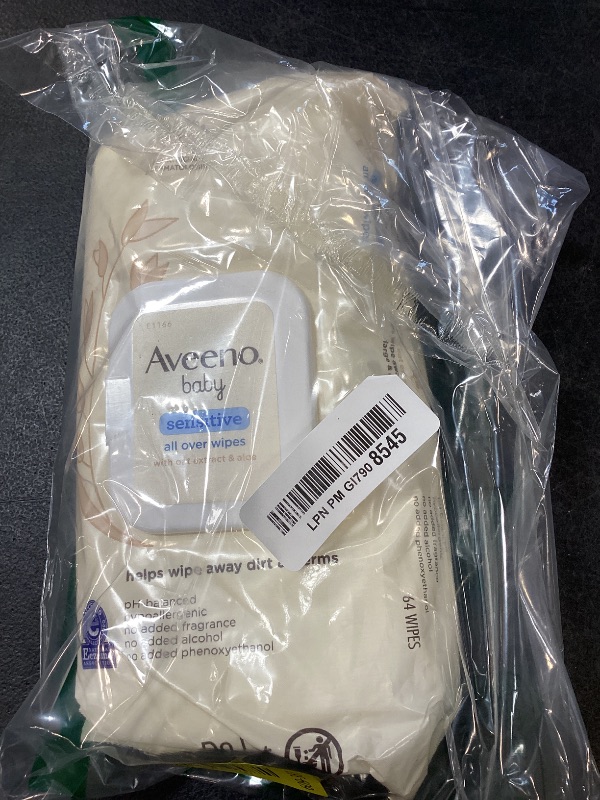 Photo 1 of Aveeno Baby Sensitive All Over Wipes with Aloe & Natural Oat Extract for Face, Bottom, Hands & Body, pH-Balanced, Hypoallergenic, Fragrance-, Phenoxyethanol- & Alcohol-Free, 64 ct per pack